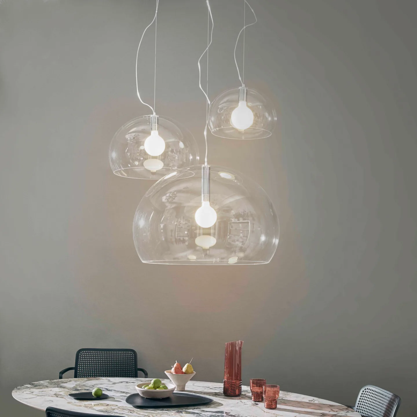 Small FL/Y Pendel Krystal - Kartell - Stue - Design - Plastik - Med én lyskilde