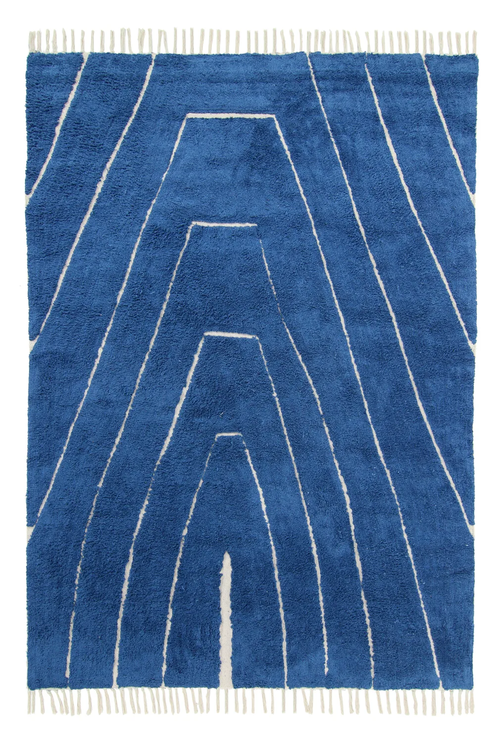 Ryetepper - Sivia Natural Cotton Shaggy (blå) (Størrelse: 240 x 340 cm)