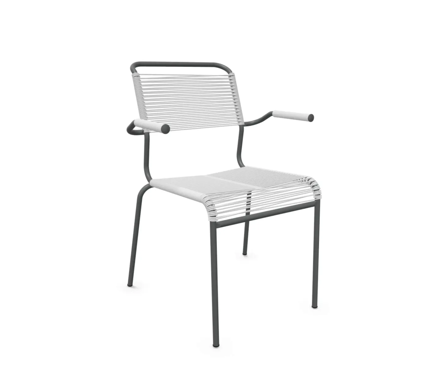 Schaffner Spaghetti-Stuhl Säntis mit Armlehnen Weiss | Schubiger Möbel