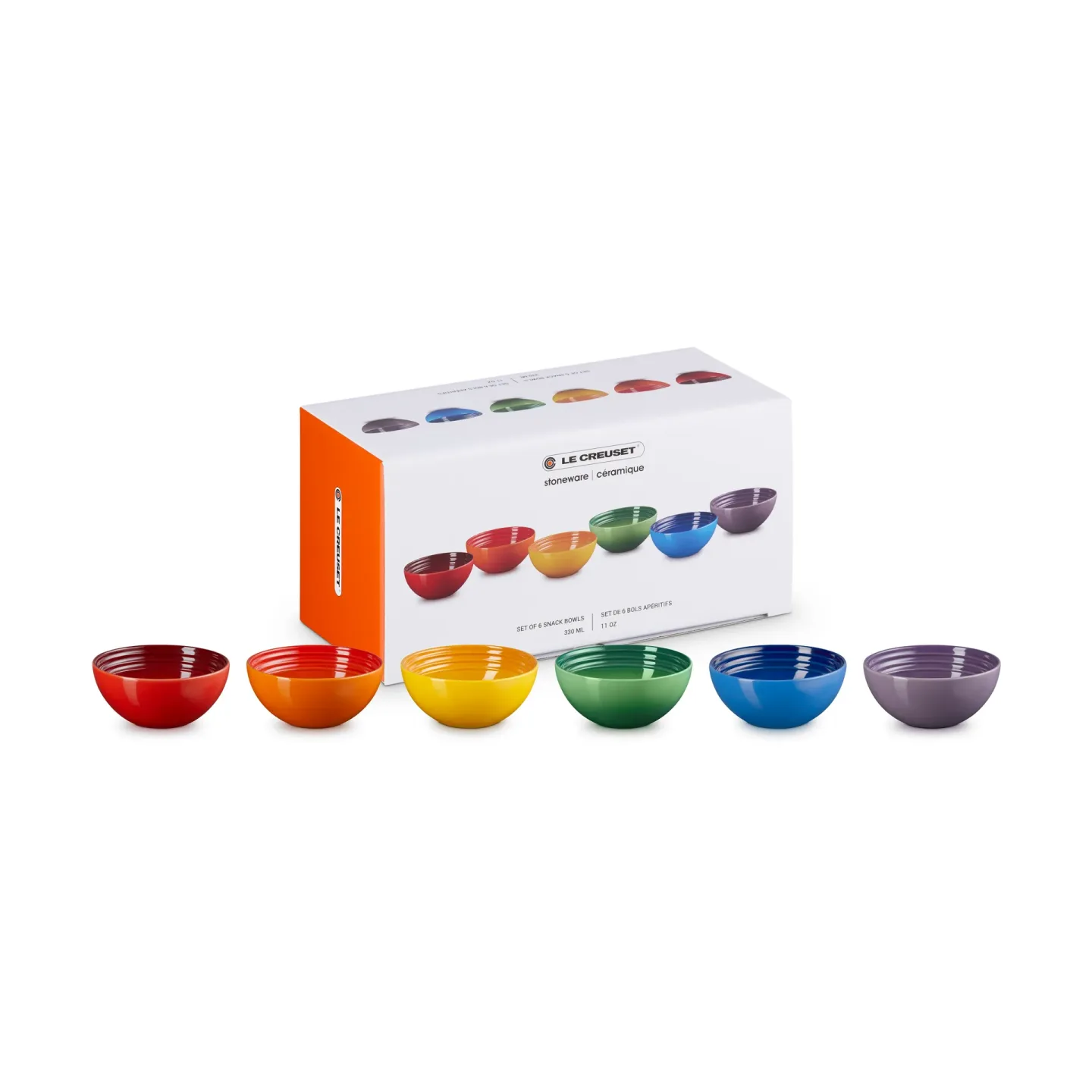 Le Creuset Signature Steingut Snackschale 6-teilig Rainbow