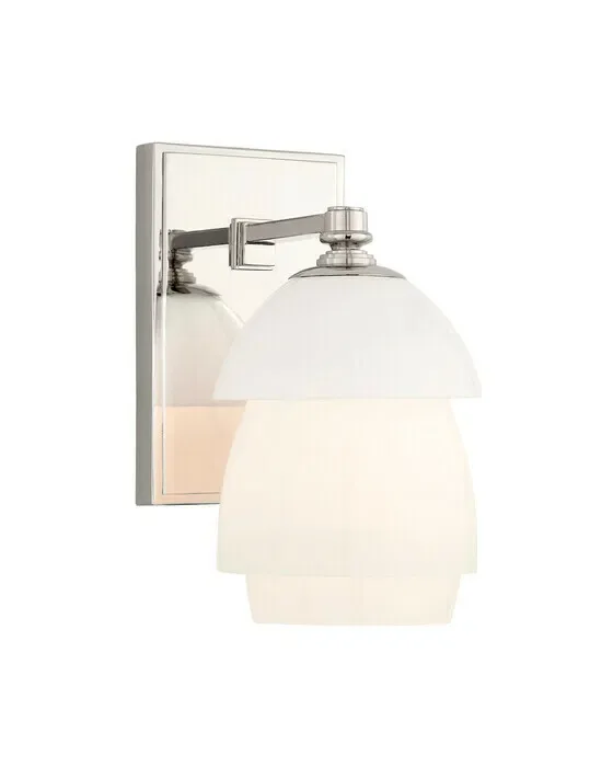 Whitman Sconce Polished Nickel/White Small