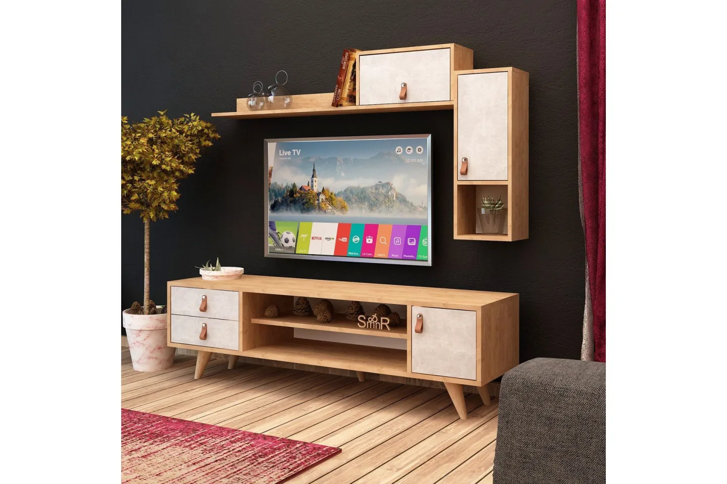 Mod Design Mediaförvaring - Trä/Vit
