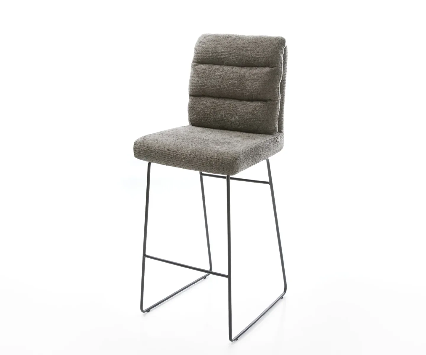 Barstuhl Pela-Flex Bouclé Soft Schlamm Kufengestell Metall Schwarz