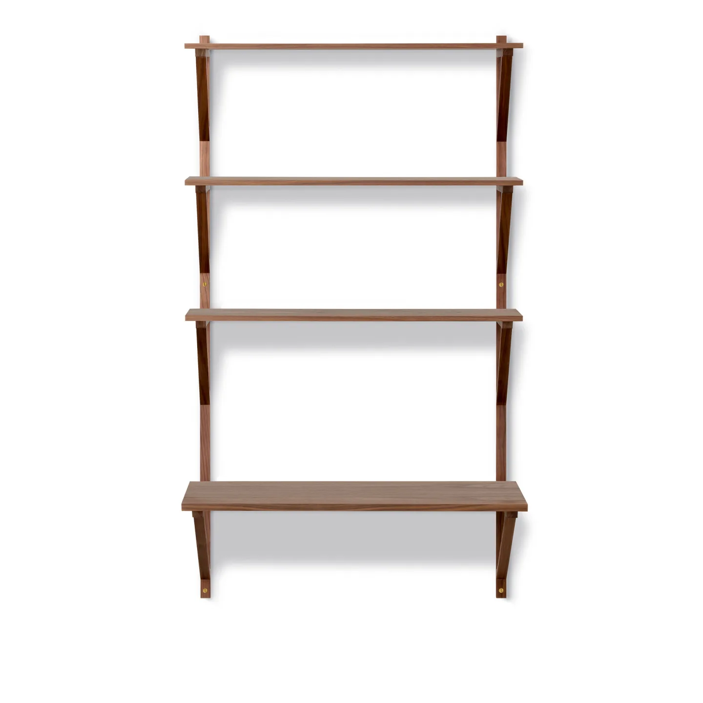 Fredericia Furniture - BM29 Shelf - 1 compartment - 3 shelves and desk shelf - DxWxH: 43x78x134 cm - Walnut lacquer - Vägghyllor - Børge Mogensen - Träfärgad - Trä