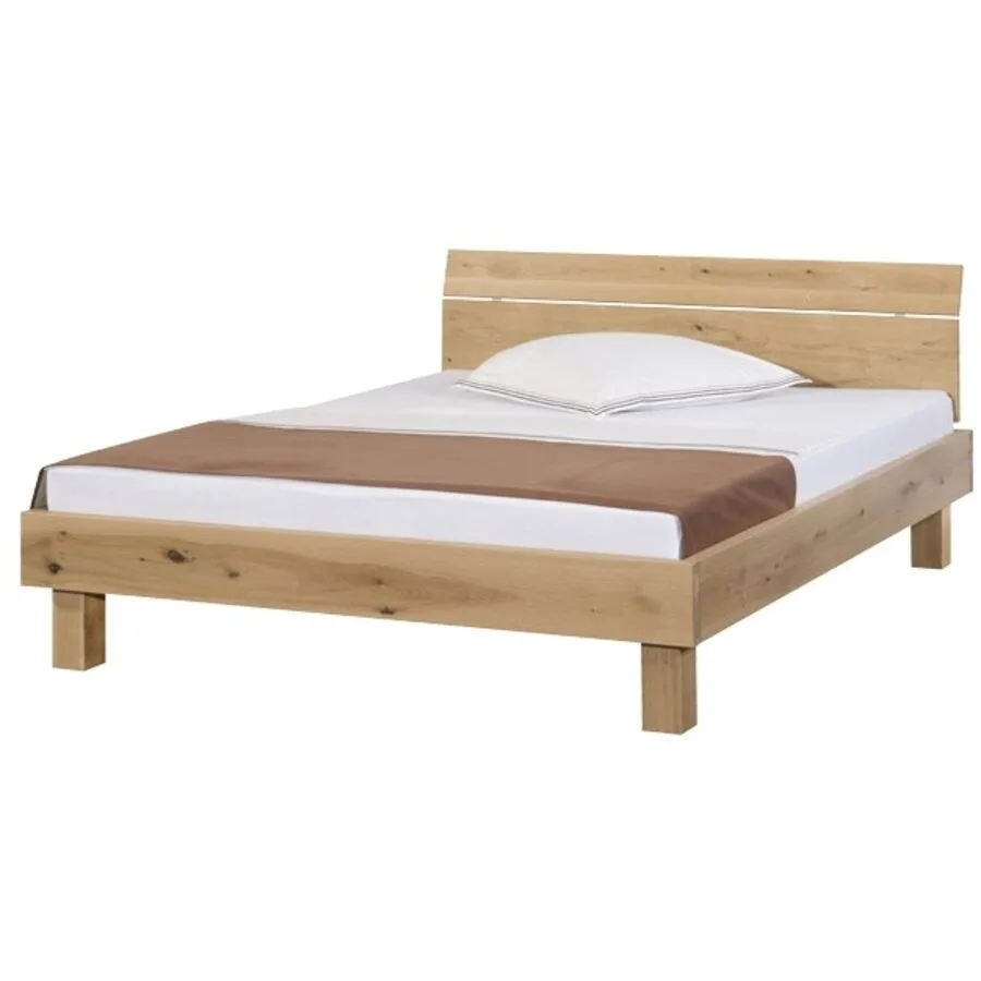 Modular Bett Reto Natur Buche, Wildeiche furniert Massivholz 160 x 200 cm