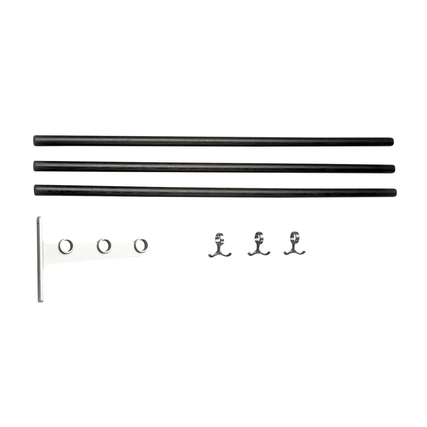 Essem Design - Nostalgi hatt/skohylla påbyggnad Svartbetsad ek/aluminium - Hatthyllor och skohyllor - Gunnar Bolin - Silver,Svart - Metall/Trä