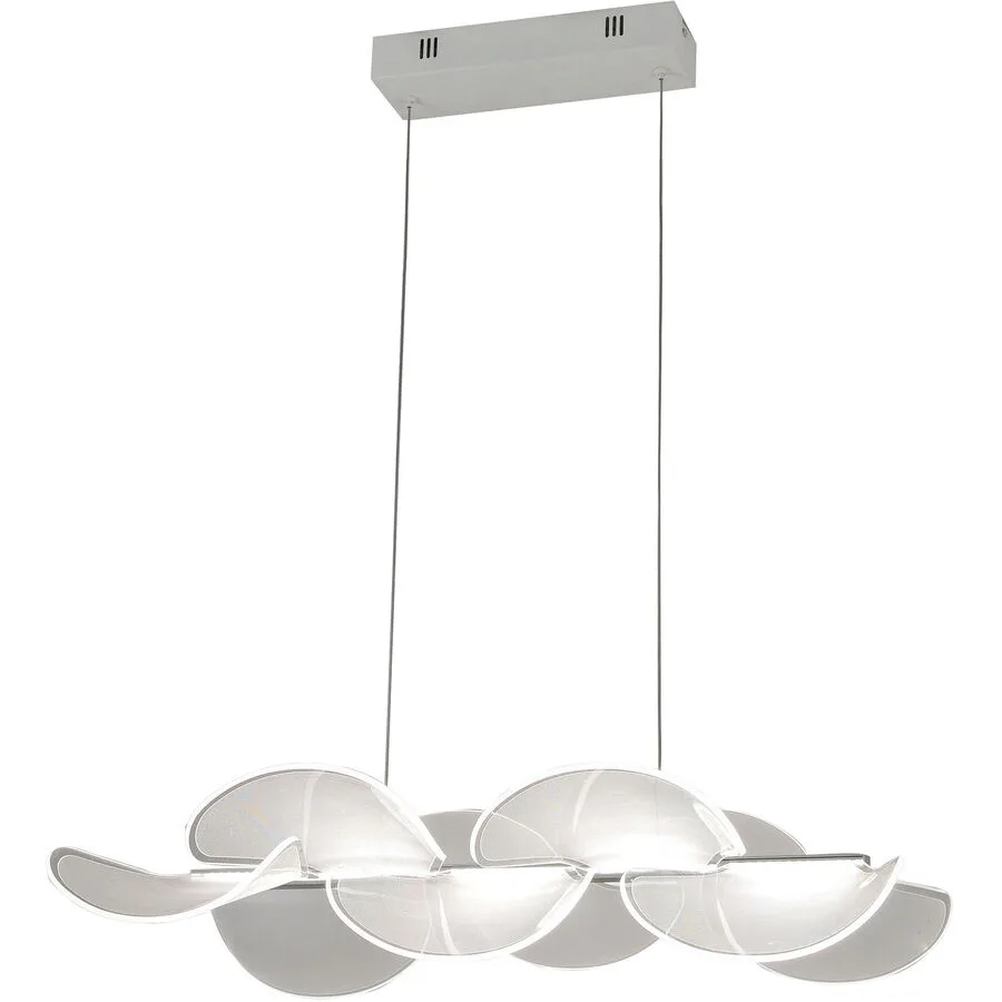 Pendellampe Capito Weiss 62 cm 10 cm Höhenverstellbar (manuell) - LED - Lichtfarbe: Warmweiss - Material: Metall/Methacrylat - Pendellampe- LED