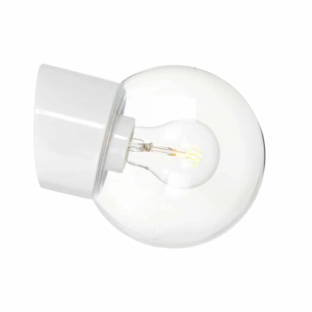 Classic Glob Klarglas Vit Sned Ø150mm