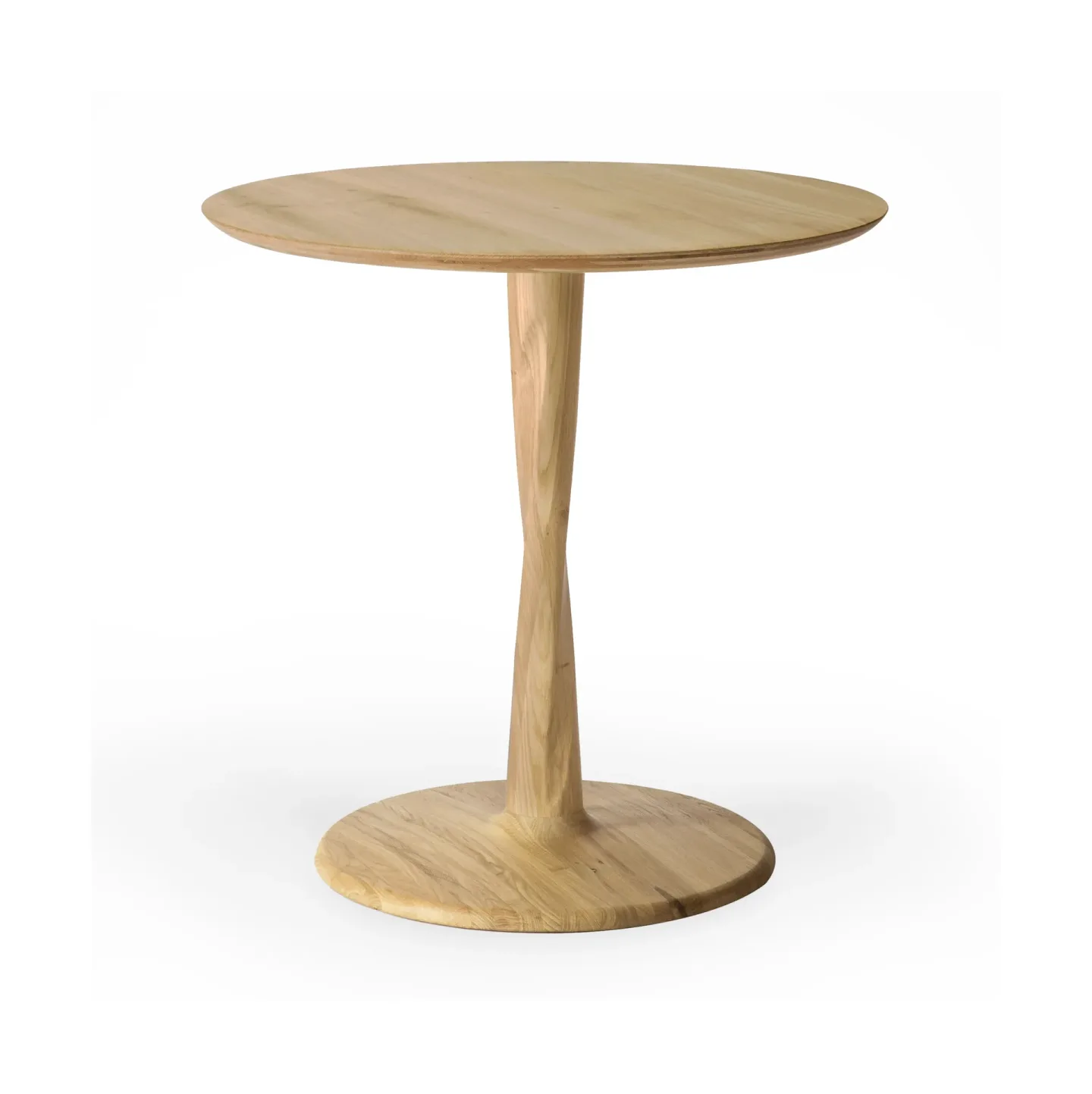 Ethnicraft Torsion-Esstisch Lackierte Eiche, Ø70×69 cm