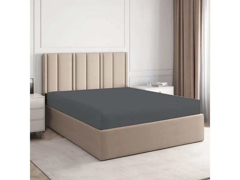 Fixleintuch DH PERCALE 90x200cm dunkelgrau
