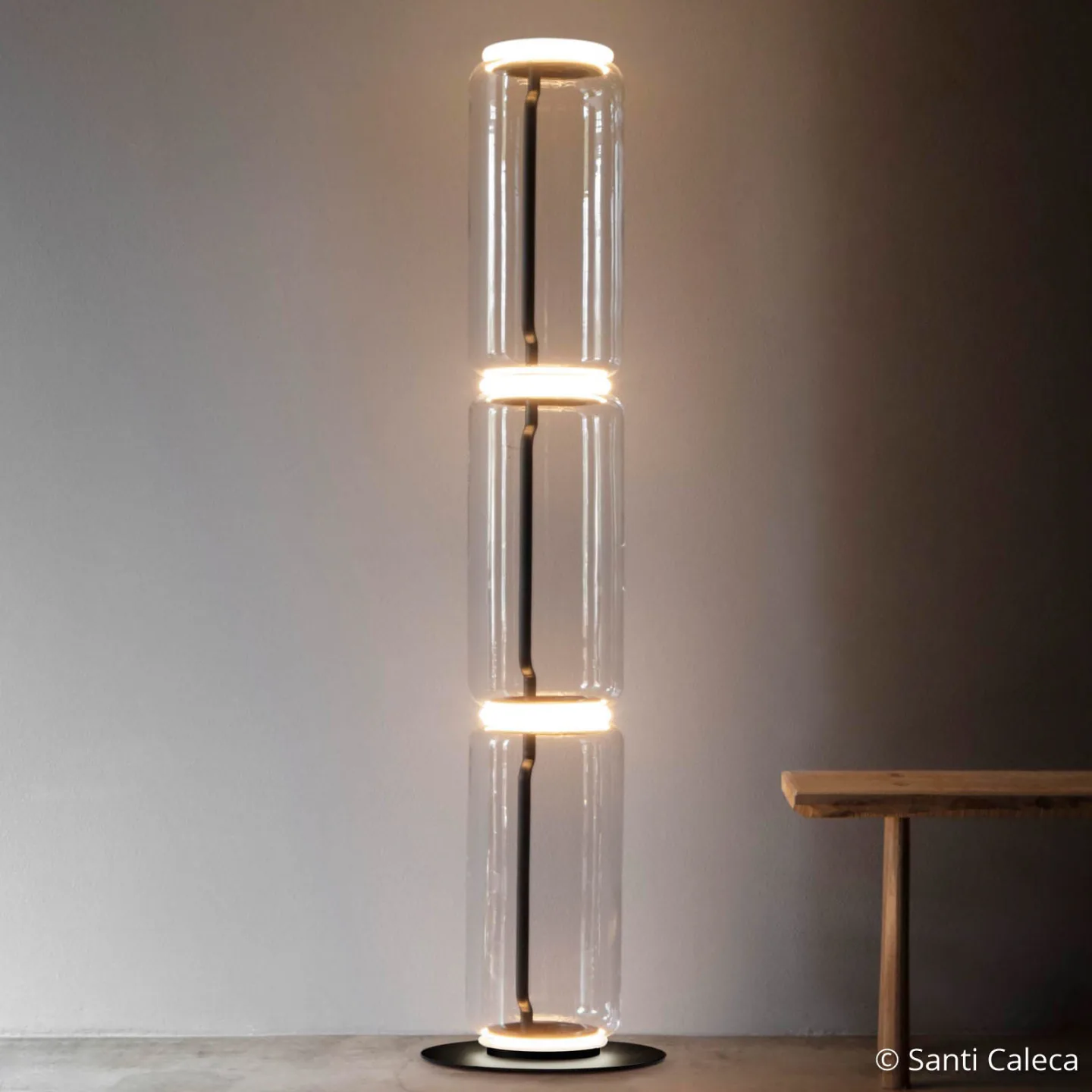 Noctambule F3 golvlampa Low Cylinder - FLOS - Vardagsrum - Design - Glas - Med flera ljuskällor