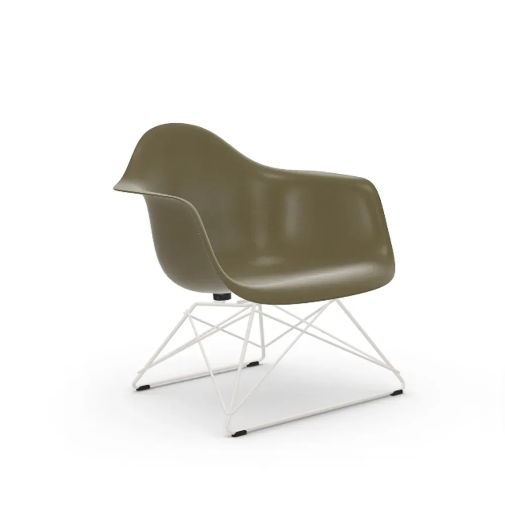 Vitra Eames fiberglass armchair LAR fåtölj Raw umber-White