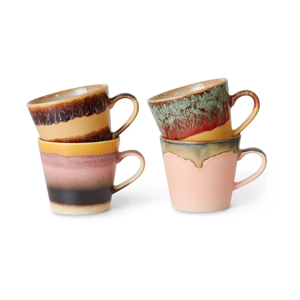 HKliving 70's Cappuccinotasse 4er Pack Vista