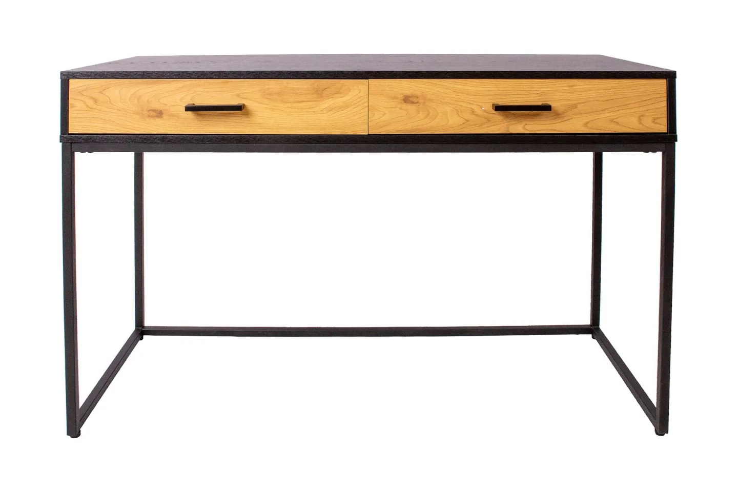 Nauerna Skrivbord 120 cm med Förvaring 2 Lådor - Ekfärg/Svart