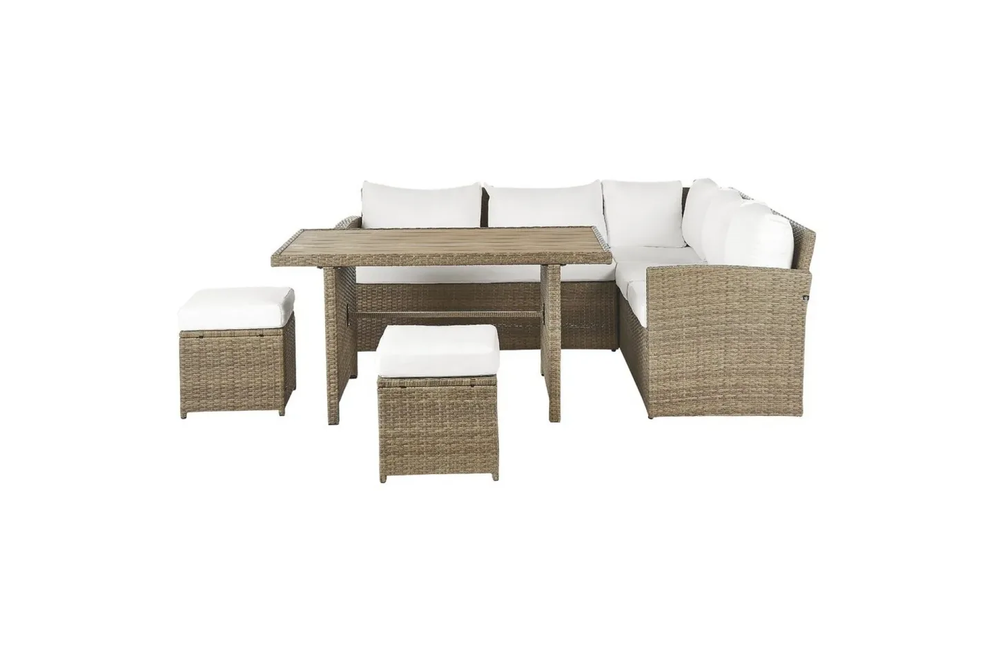 Loungegrupp med bord Bardi Vit/brun - Vit/brun