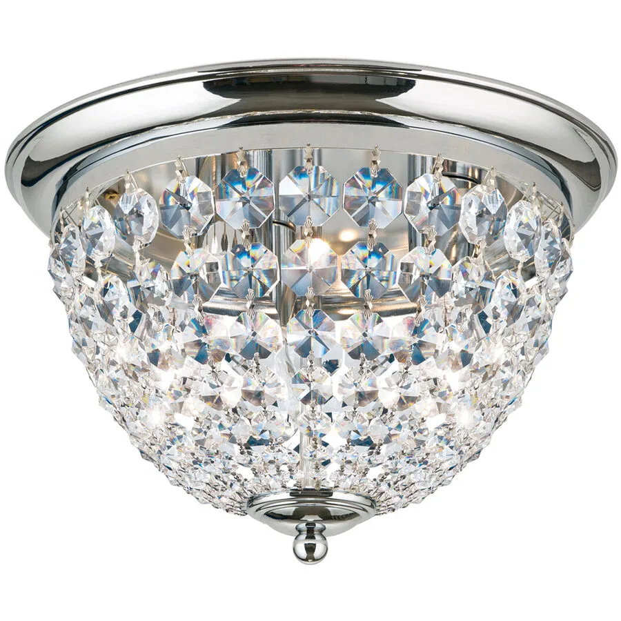 Briamond Deckenlampe Plafond Grau Stahl/Kristall 35 cm 24 cm - Farbe: Chrom/klar