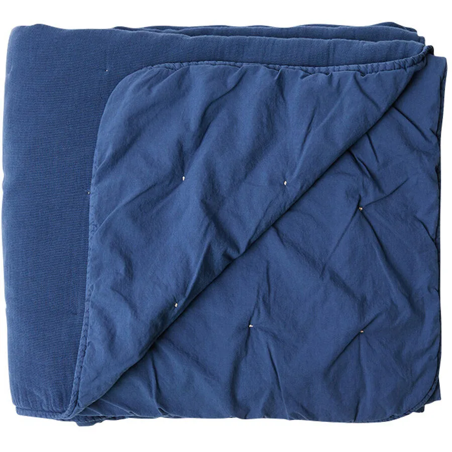 Lavie Wohndecke Nora indigo Bio Baumwolle 200 x 150 cm