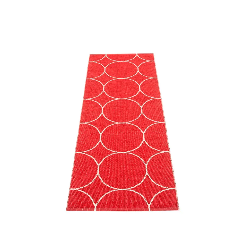 Pappelina Boo gångmatta red/vanilla, 70x200 cm