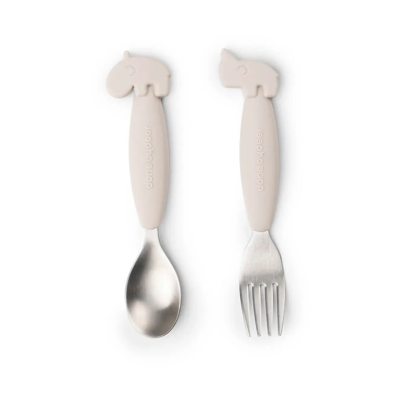 Done by deer Deer Friends Easy-grip Besteckset 2 Teile Sand
