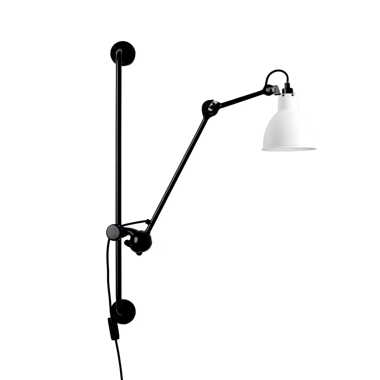 210 Wandleuchte schwarz/weiß - Lampe Gras 201 Round - Wohnzimmer - Design - Metall - Einflammig