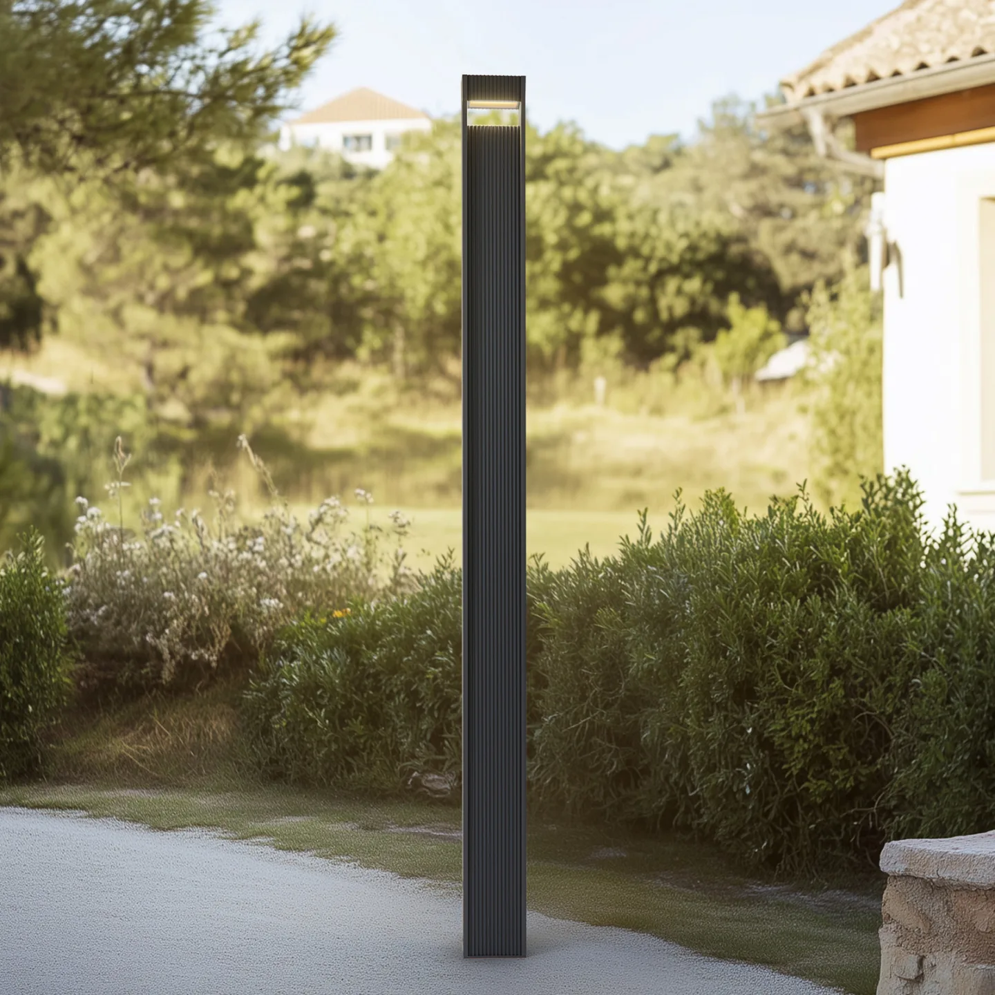 Tavion LED Außenleuchte H230 Anthrazit - Lucande - Terrasse - Modern - Aluminium - Einflammig