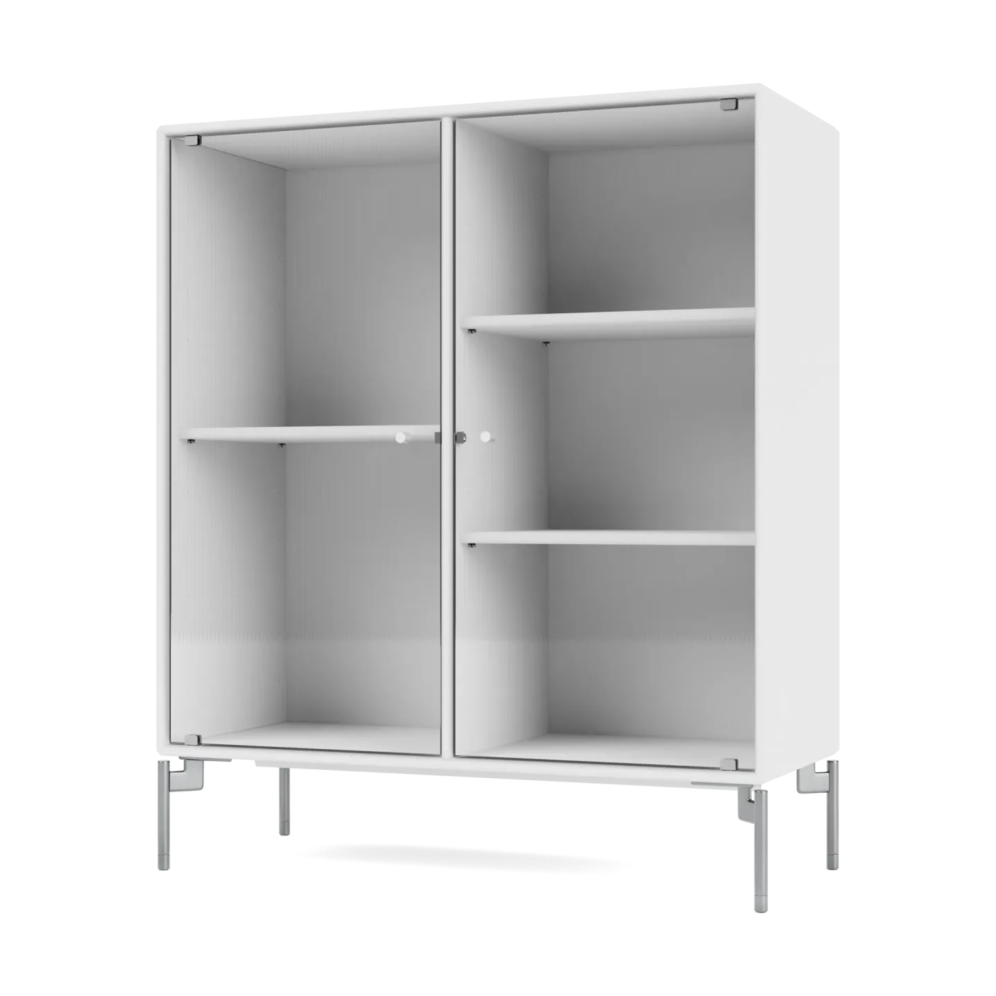 Montana Ripple II Vitrinenschrank 69,6x82,2x30 cm Snow-Beine chrome