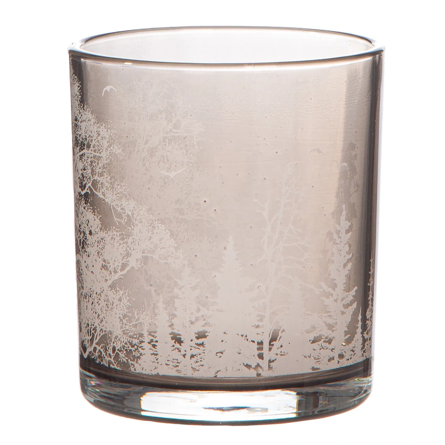 Gilde Windlicht Waldmotive, Glas, Braun H: 13 cm | Schubiger Möbel