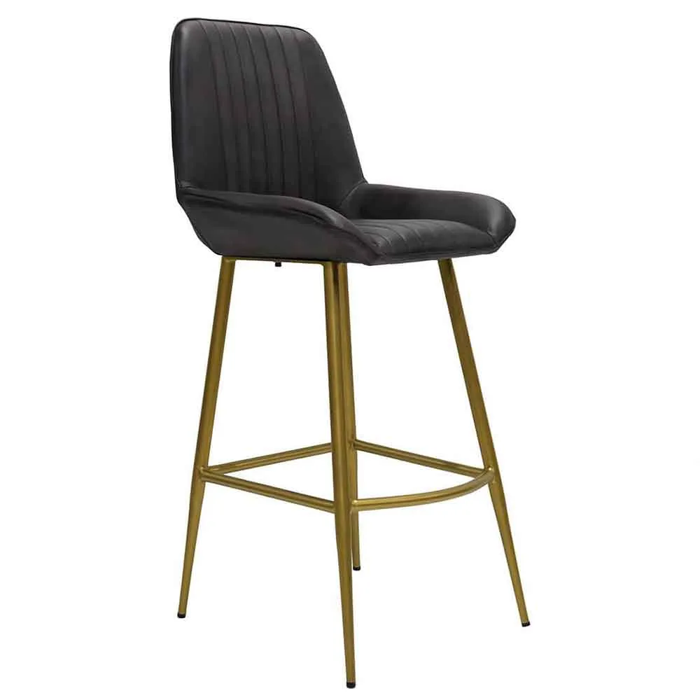 Barstol Comfort Matt svart läder Trademark Living