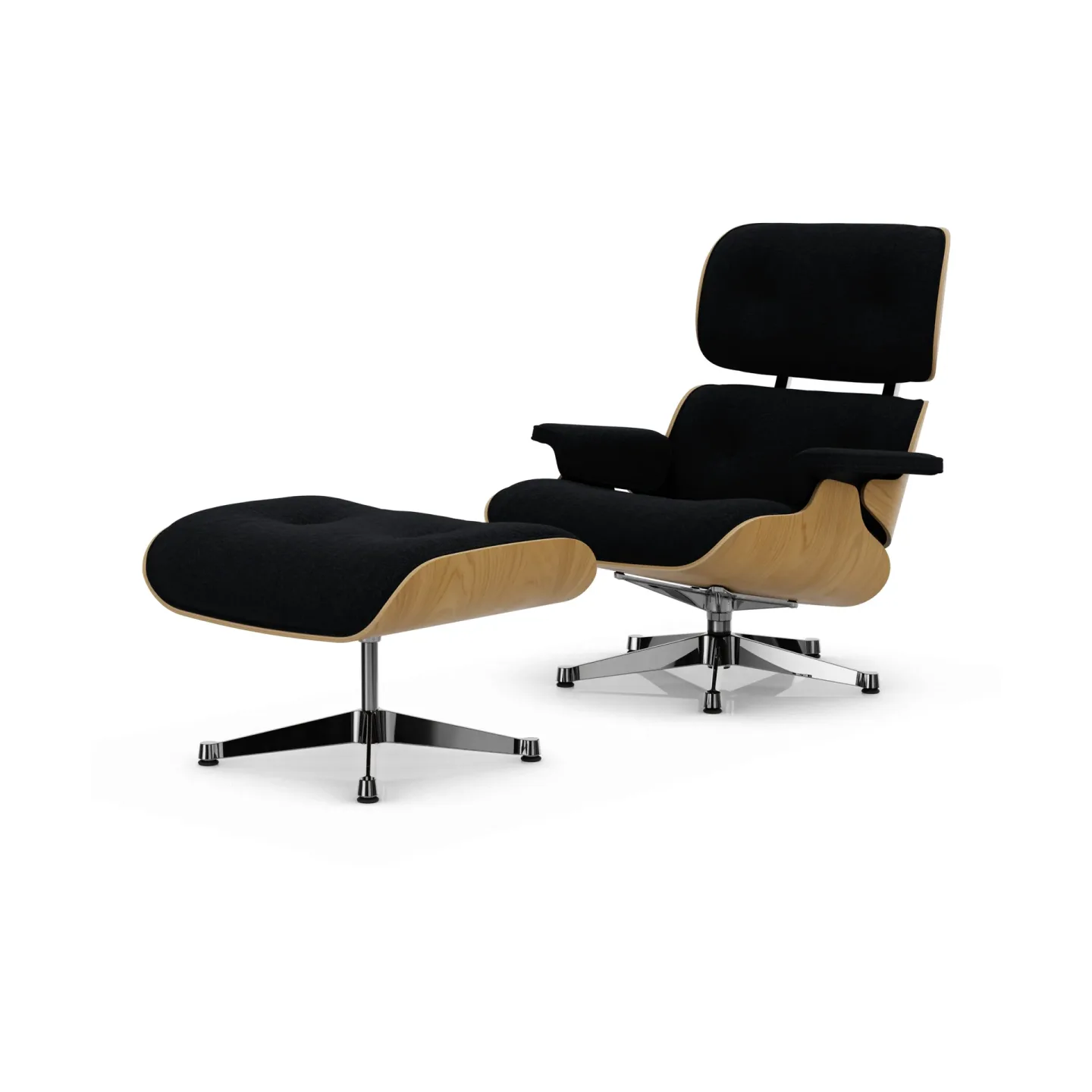 Vitra Eames Lounge Chair & Ottoman new dimensions 11 Anthracite-26 chestnut-pol. steel