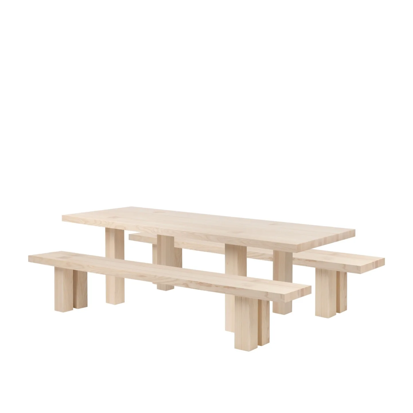 HEM - Max Table + Benches 250 cm - Ash - Matbord - Max Lamb - Träfärgad - Trä