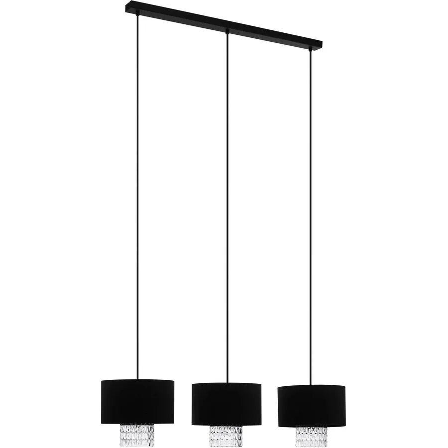 Eglo Pendellampe Sapuara Schwarz Stahl 24 cm 150 cm