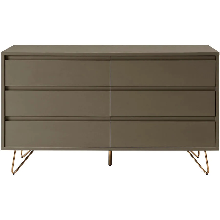 Kommode Austin Grau, Gold MDF, Metall B 120 H 70 cm