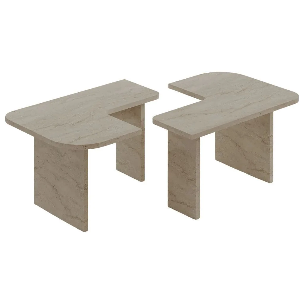 Iris Soffbordsset 90x35x45 cm - Travertin
