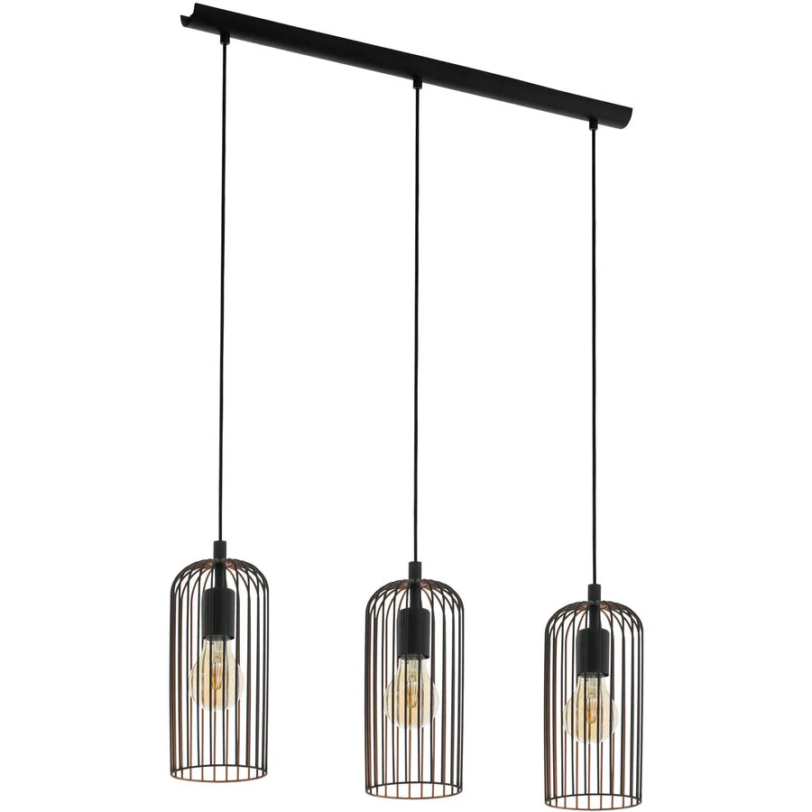 Eglo Pendellampe Roccamena Kupfer/Schwarz Stahl 13 cm 110 cm - Farbe: schwarz/kupfer