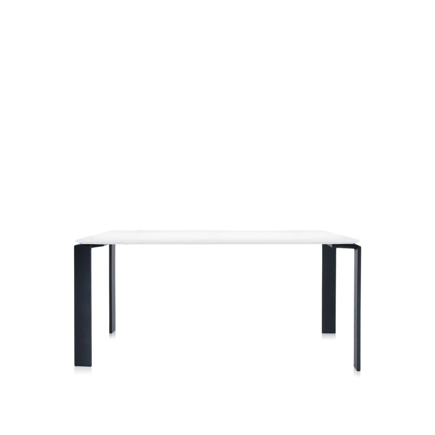 Kartell - Four Table 4522 158x79, White/Black, Scratch-Proof Laminate - Matbord - Ferruccio Laviani - Vit - Laminat/Metall