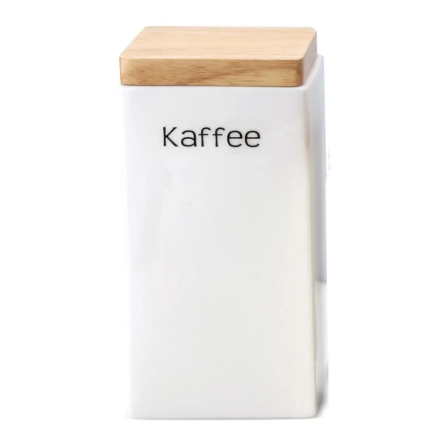Vorratsdose Continenta 1 Stk Holz/Silikon T 10 cm Set - Farbe: weiss/natur