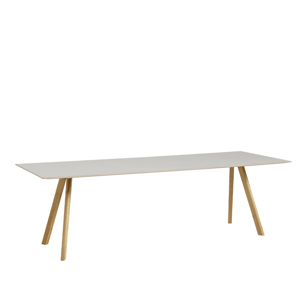 HAY - CPH30 2.0 Table Lacquered Oak Frame L250 X W90 X H74 Off-White Linoleum Tabletop Lacquered Edge - Matbord - Ronan & Erwan Bouroullec - Vit - Trä