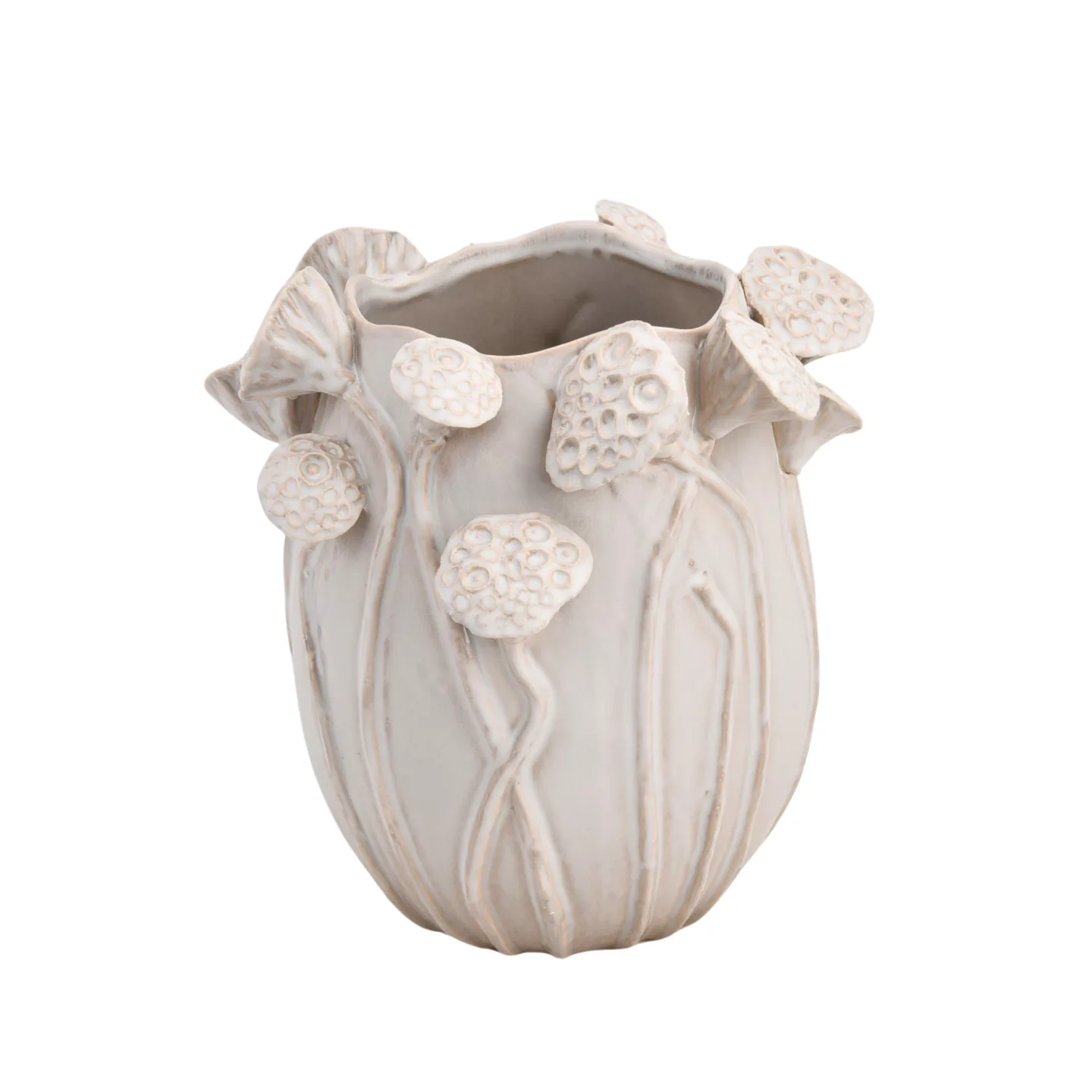 Kersten Vase Lotus Keramik, Weiss H: 27 cm | Schubiger Möbel