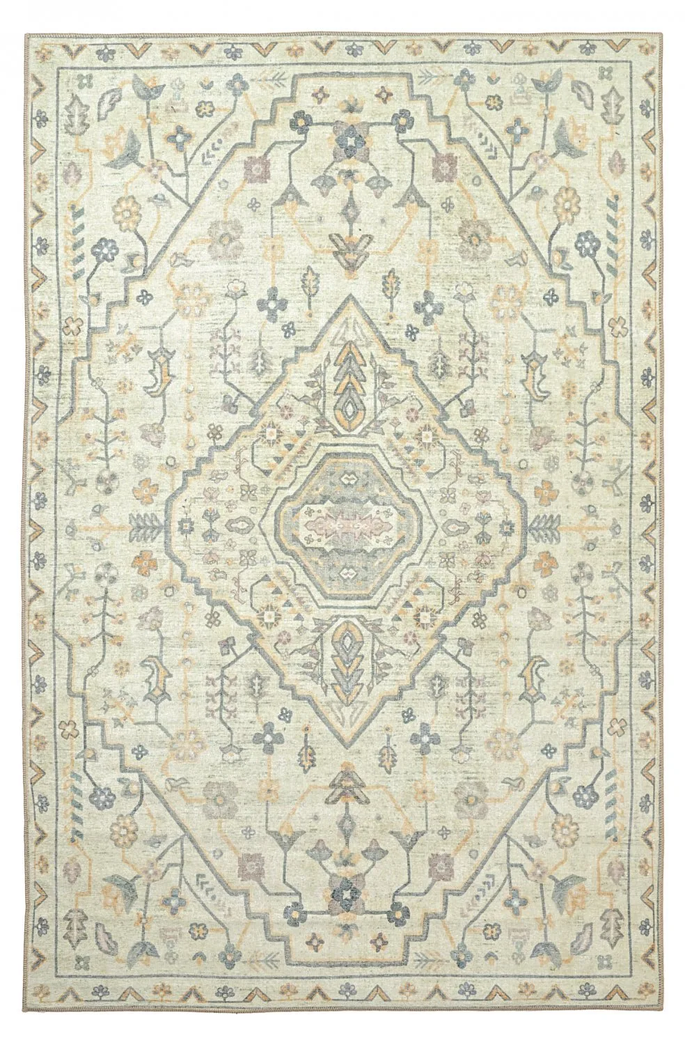 Flatvevd teppe - Nahla (krem) (Størrelse: 150 x 230 cm)