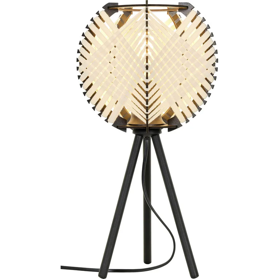 Tischlampe Thea Schwarz Stahl/Stoff 22 cm 40 cm