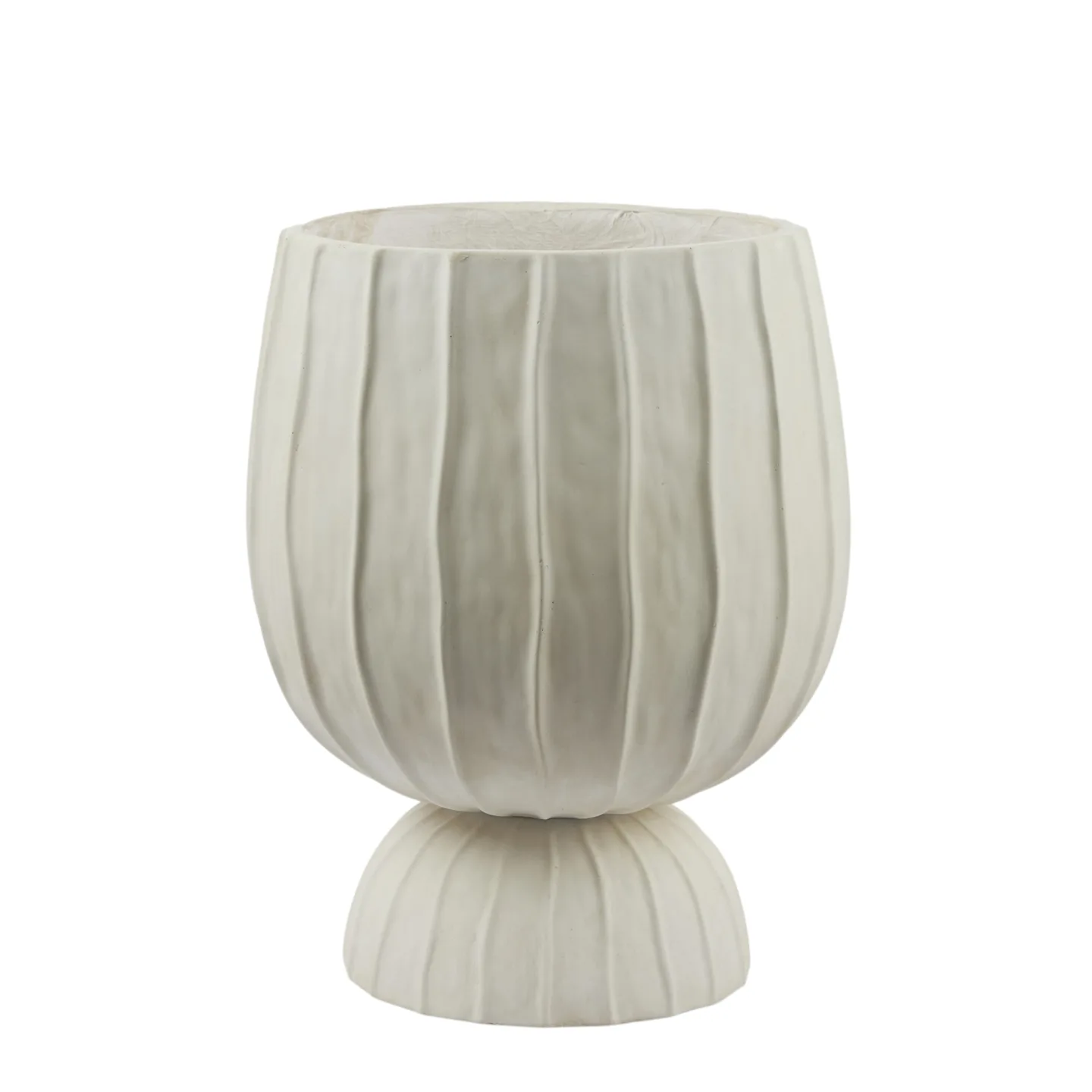 Edg Vase Abgerundet mit Fuss Weiss H: 45 cm | Schubiger Möbel