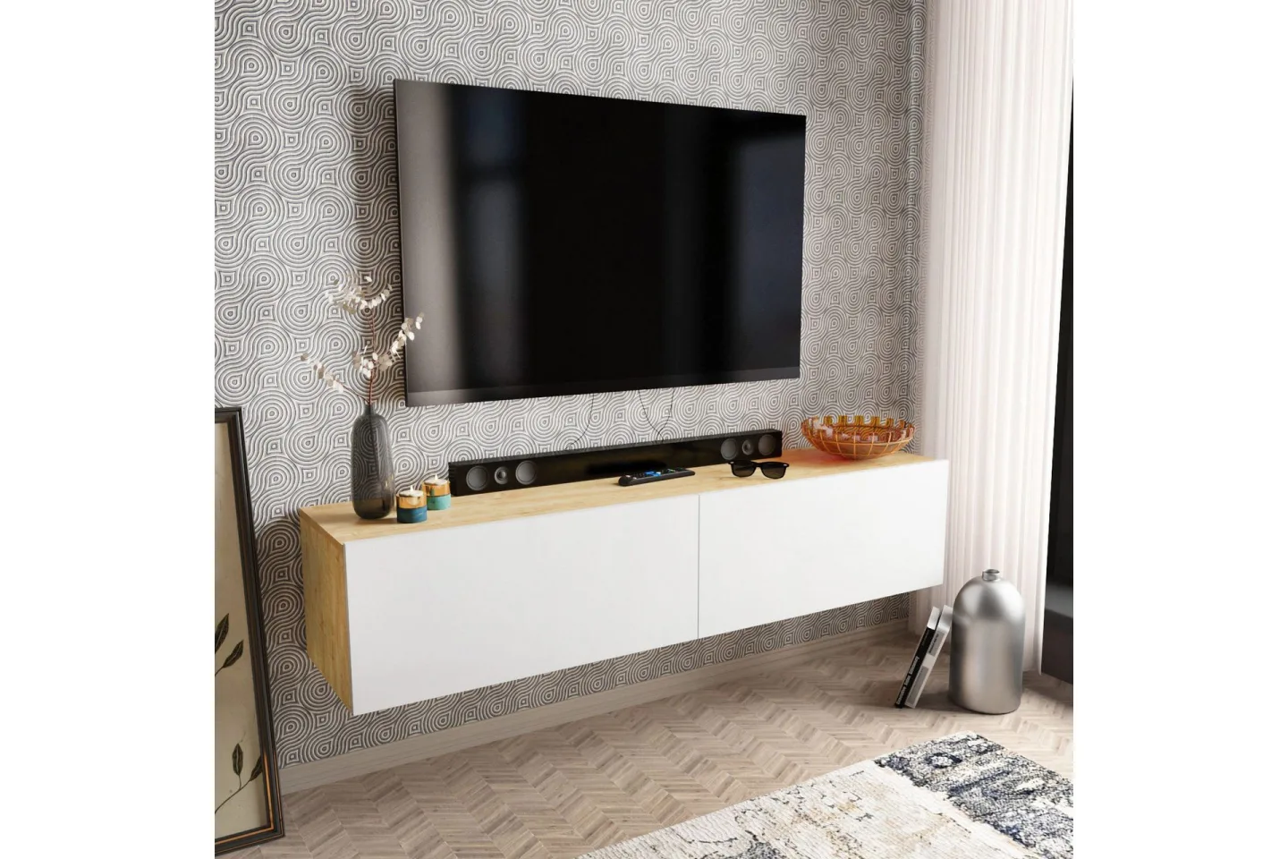Rinorea Tv-bänk 159,7x34,1 cm - Vit