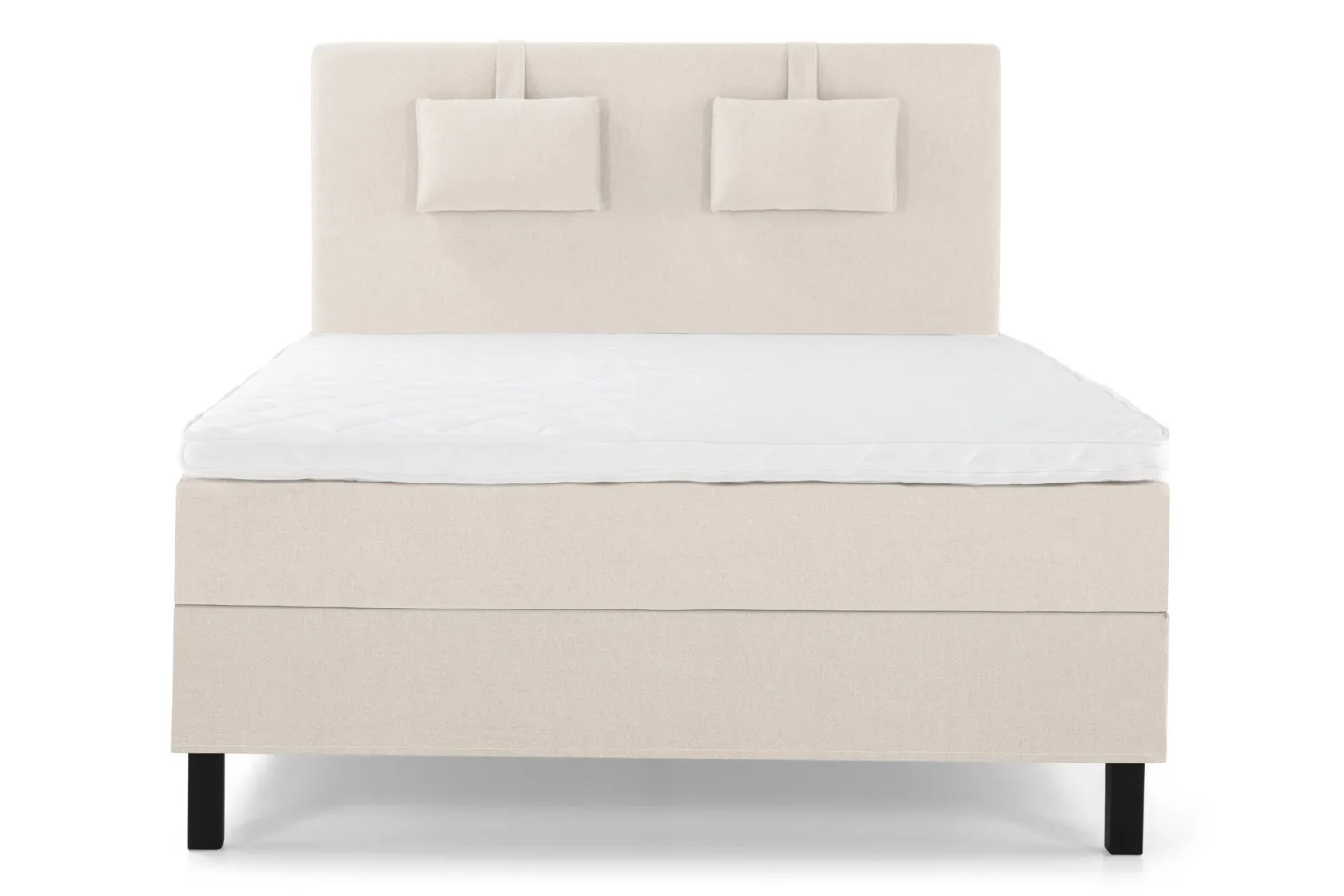 Lucky Komplett Sängpaket 140x200 Skum Slät Sänggavel - Nackkudde Liten Beige