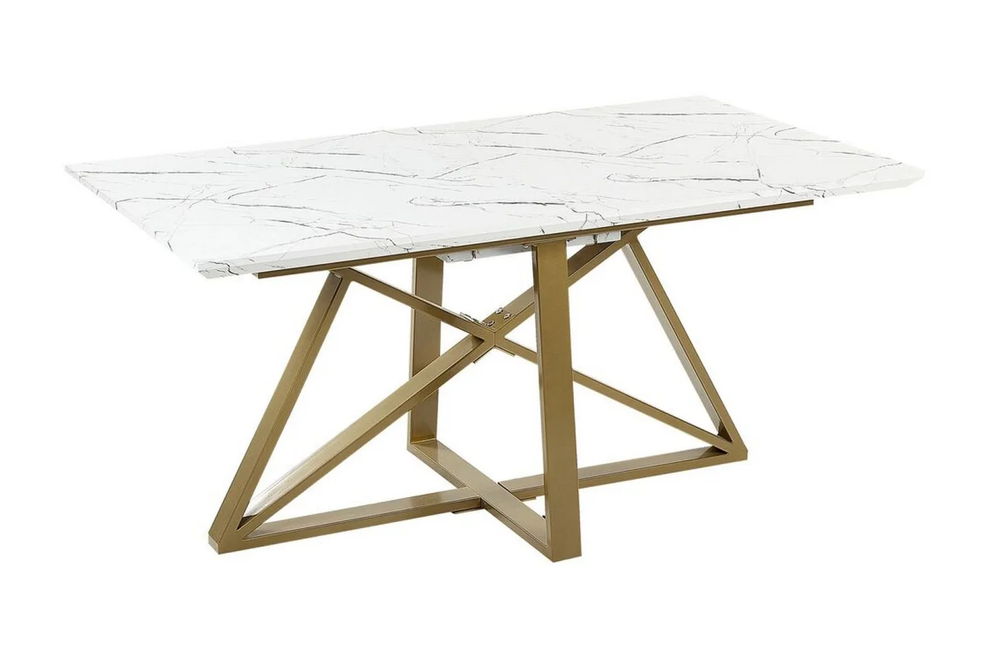 Nettuno Matbord Förlängningsbart 160-200x90 cm - Vit/Guld