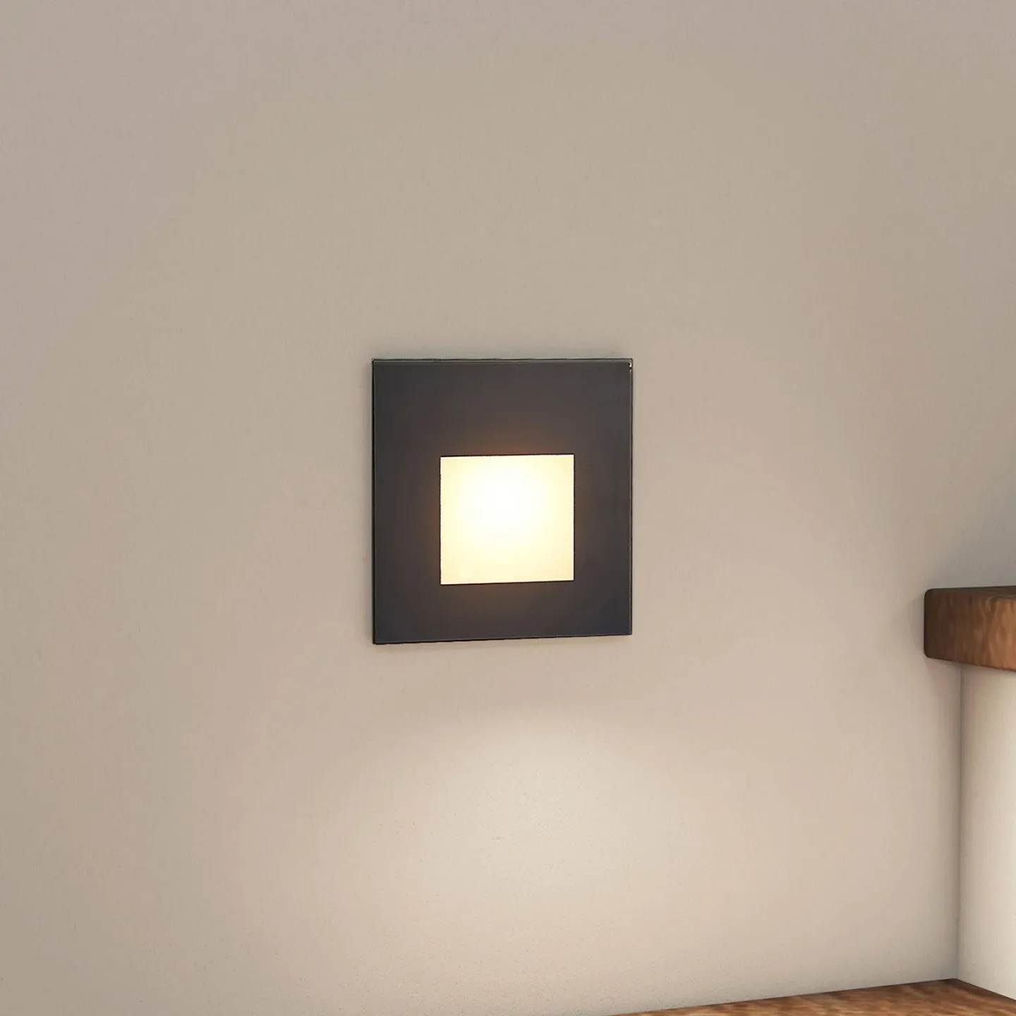 Vexi Square LED Inbyggdsvägglampa CCT Black - Arcchio - Hall - Modern - Aluminium - Vinklad