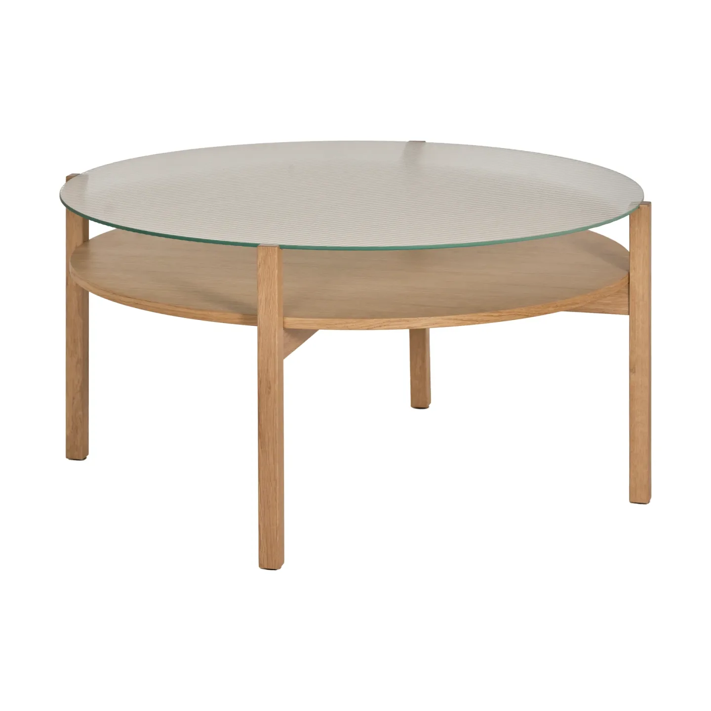 1898 Lid Couchtisch Eiche weiß pigmentiert-Glas, Ø90 cm