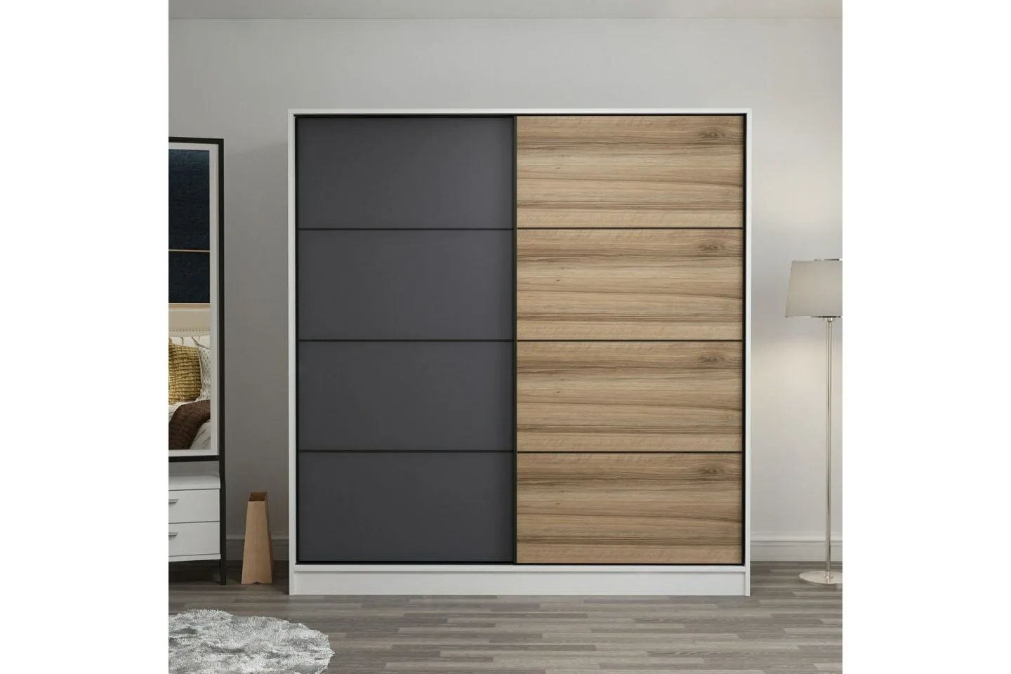 Fruitland Garderob 220 cm - Grå/Brun