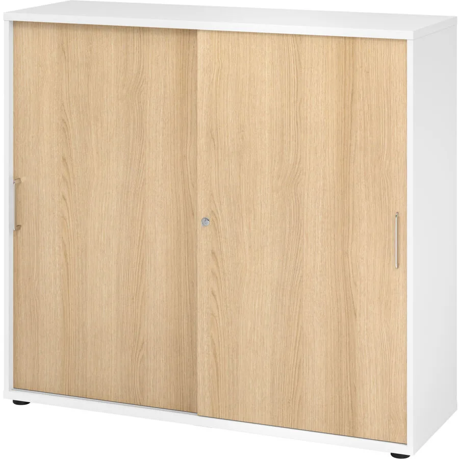 Aktenschrank Office Eiche Dekor, Weiss Holzwerkstoff B 120 H 110 cm