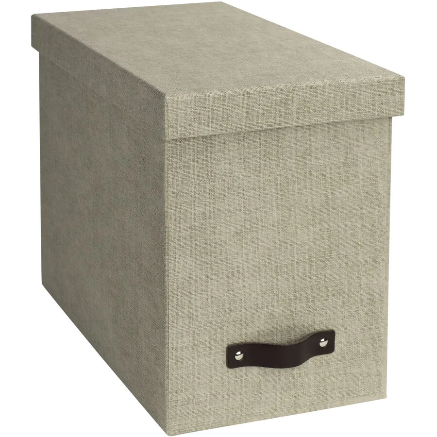 Hängeregisterbox Bigso Box beige Papier/Leder B 18.5 T 35 cm