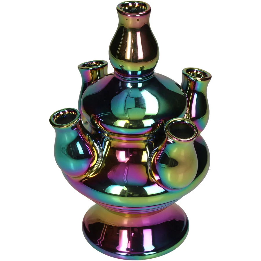 Vase Myko irisierend Porzellan D 15 H 20 cm